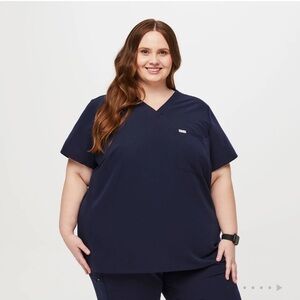 Figs Navy Blue Scrub Top